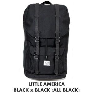 All black Hershel backpack